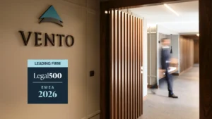 Por segundo año consecutivo, Vento figura en el ranking Legal 500 EMEA