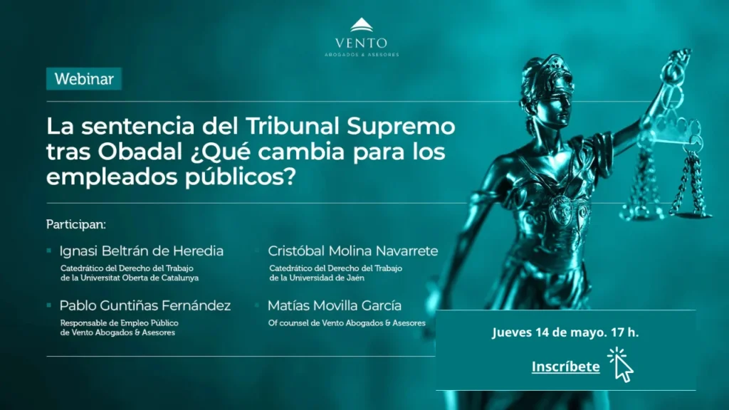 Inscríbete en nuestro webinar sobre la sentencia del TS sobre abuso de temporalidad en el empleo público
